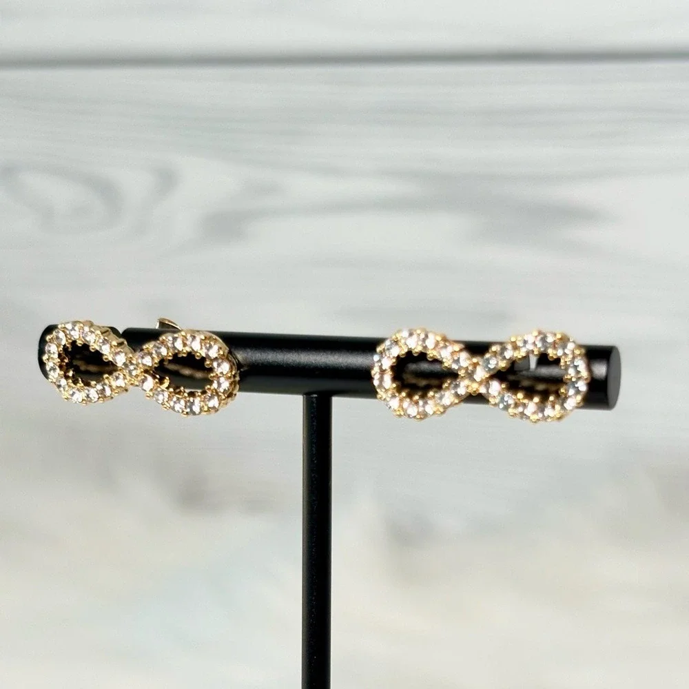 Gold Infinity‎ Stud Earrings